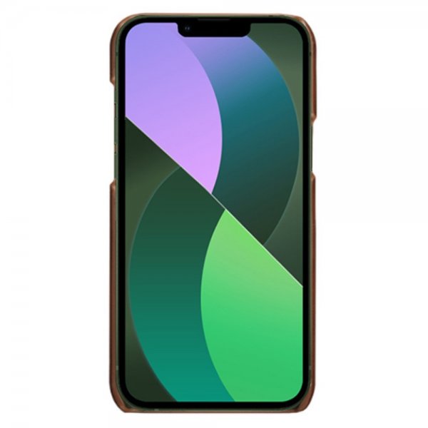iPhone 14 Plus -suojakuori, jossa kaksi korttipaikkaa, tummanruskea