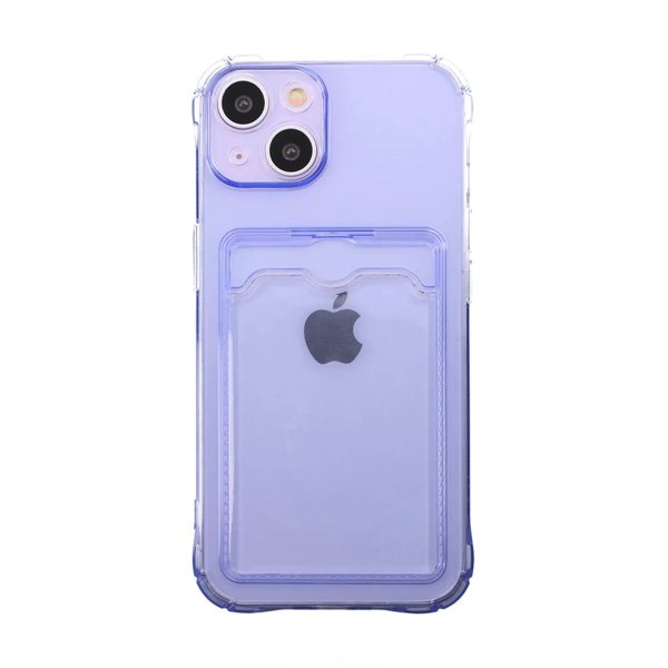 iPhone 14 Plus -kuoret korttipaikalla, iskunkestävä, violetti
