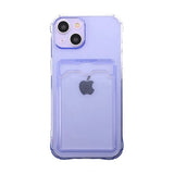 iPhone 14 Plus -kuoret korttipaikalla, iskunkestävä, violetti