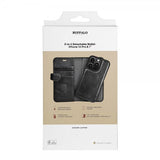 Buffalo iPhone 14 Pro -kotelo 2-in-1 Irrotettava lompakko musta