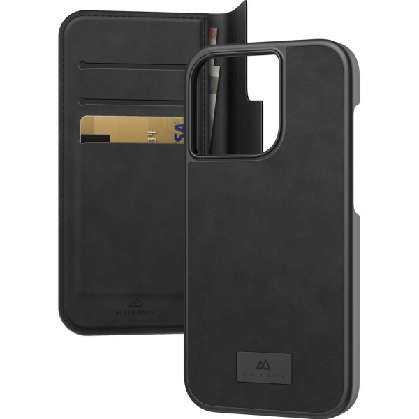 Black Rock iPhone 14 Pro Fodral 2-in-1 Wallet Case Irrotettava Kuori Musta