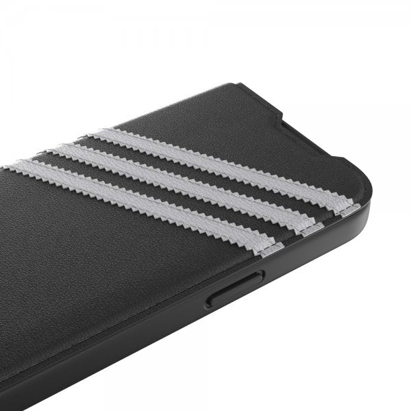Adidas iPhone 14 Pro -kotelo 3 Stripes Booklet Case musta valkoinen