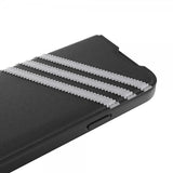 Adidas iPhone 14 Pro -kotelo 3 Stripes Booklet Case musta valkoinen