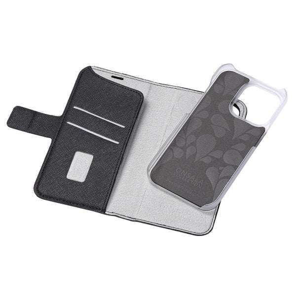 Onsala iPhone 14 Pro -kotelo, Fashion Edition, irrotettava kuori, Midnight Black