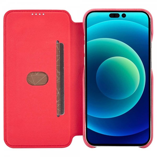 Lc.Imeeke iPhone 14 Pro -suojakuori, läppämalli, punainen