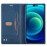 Lc.Imeeke iPhone 14 Pro Kuori Korttipaikka Ulkopuolella Sininen