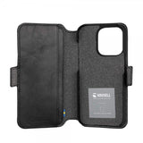 Krusell iPhone 14 Pro Suojakotelo Leather PhoneWallet Musta