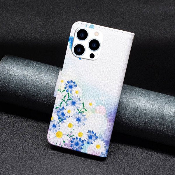 iPhone 14 Pro -suojakuori, perhos- ja kukkakuvio