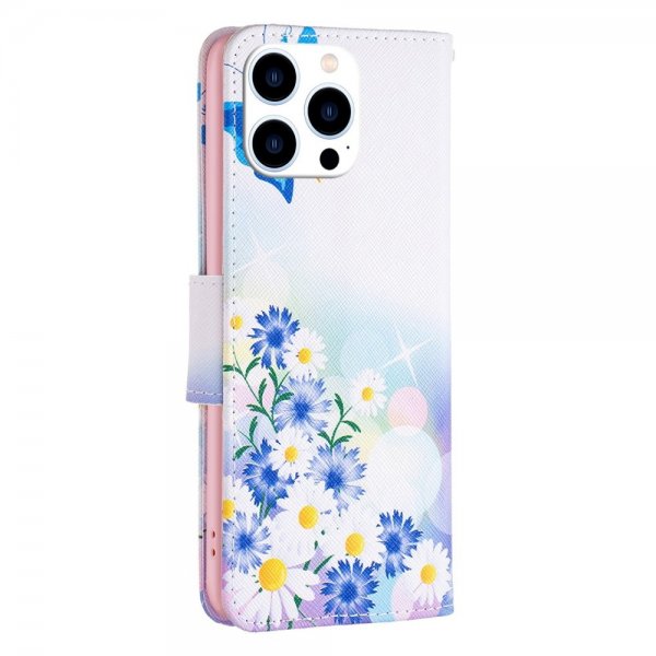 iPhone 14 Pro -suojakuori, perhos- ja kukkakuvio