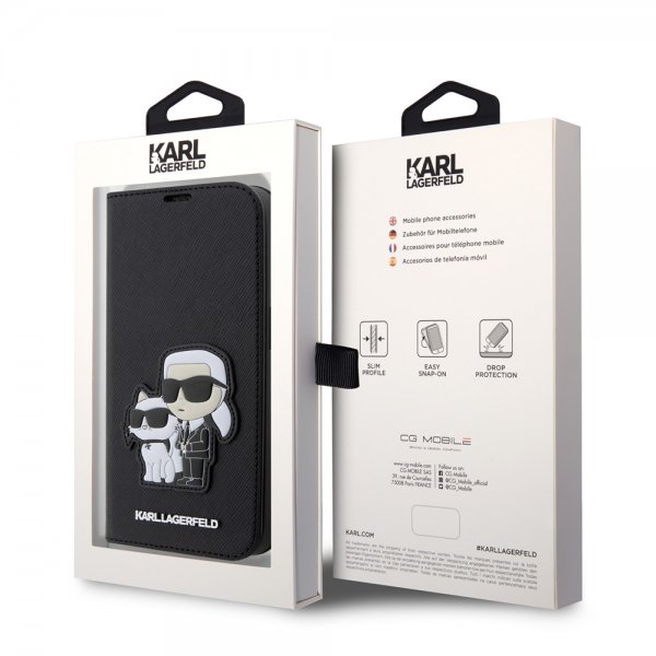 Karl Lagerfeld iPhone 14 Pro -kotelo NFT Saffiano Musta