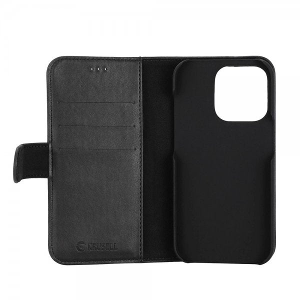 Krusell iPhone 14 Pro -suojakuori, PhoneWallet, musta