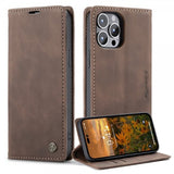 CaseMe iPhone 14 Pro Retro Flip Kahvi
