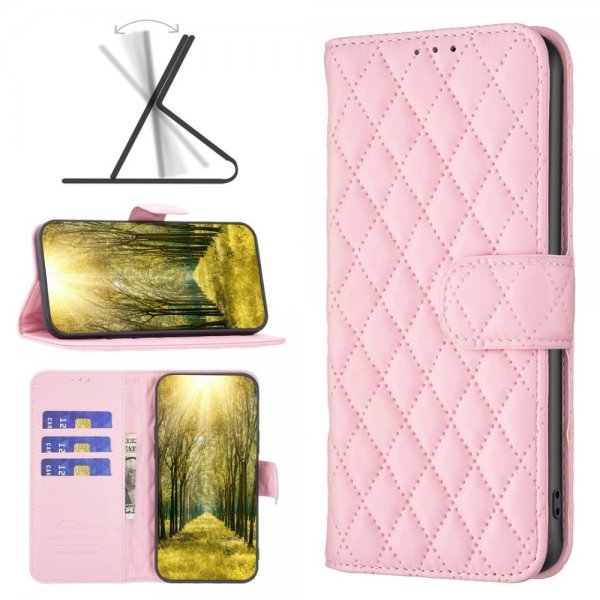 iPhone 14 Pro -kotelo, vinoneliökuvio, pinkki
