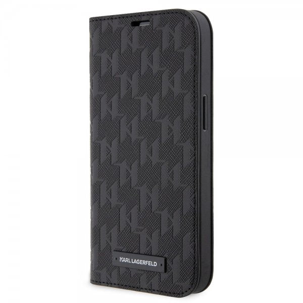 Karl Lagerfeld iPhone 14 Pro -suojakuori Saffiano Monogram Musta