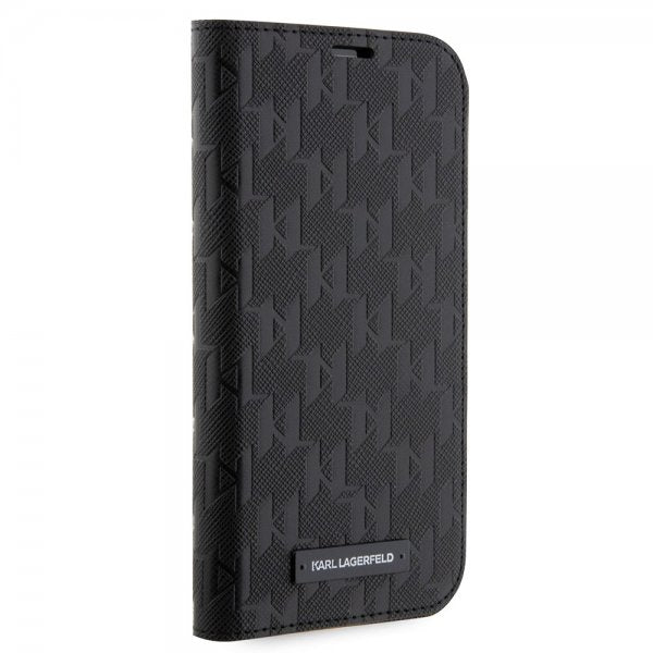 Karl Lagerfeld iPhone 14 Pro -suojakuori Saffiano Monogram Musta