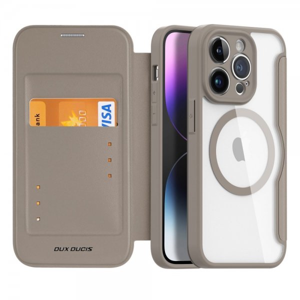 Dux Ducis iPhone 14 Pro -kotelo Skin X Pro Series MagSafe Khaki