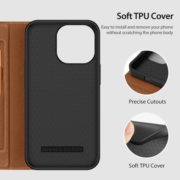 Dux Ducis iPhone 14 Pro -suojakuori Skin X2 -sarja, ruskea
