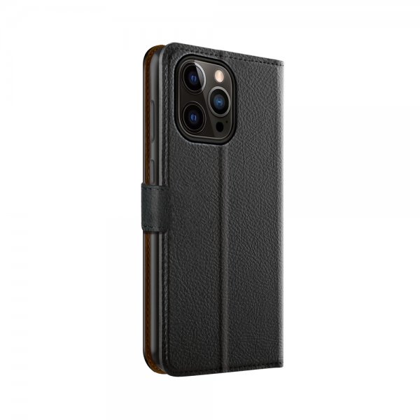Xqisit iPhone 14 Pro -suojakuori Slim Wallet Selection, musta
