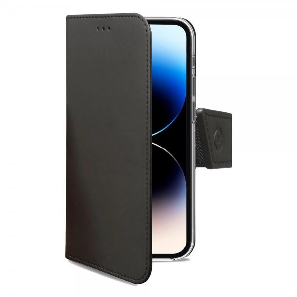 Celly iPhone 14 Pro Fodral Wally Wallet Case Musta