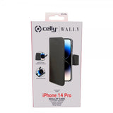 Celly iPhone 14 Pro Fodral Wally Wallet Case Musta