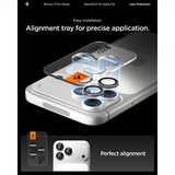 Spigen iPhone 14/15/16/17 Pro & Pro Max kameran suoja GLAS.tR EZ Fit Optik Pro 2-pakkaus Harmaa
