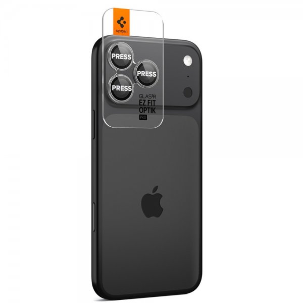 Spigen iPhone 14/15/16/17 Pro & Pro Max kameran suoja GLAS.tR EZ Fit Optik Pro 2-pakkaus Harmaa