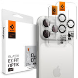 Spigen iPhone 14/15/16/17 Pro & Pro Max kameran suojalasi GLAS.tR EZ Fit Optik Pro 2-pakkaus hopea