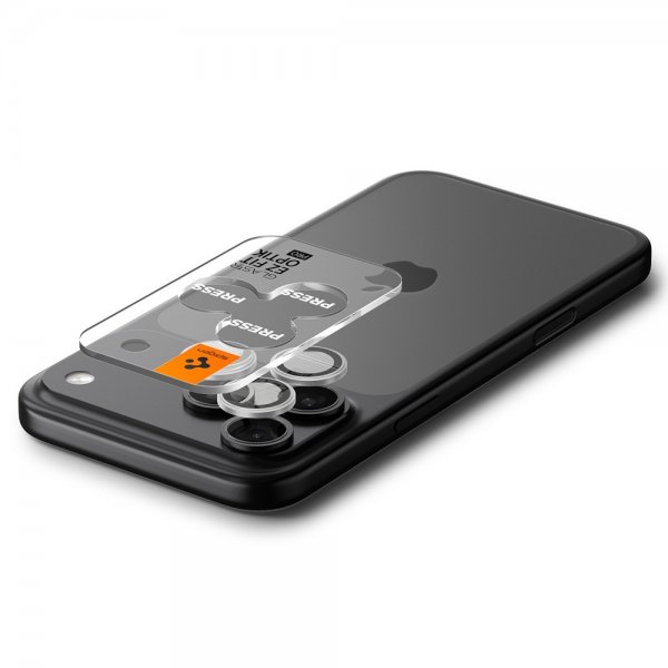 Spigen iPhone 14/15/16/17 Pro & Pro Max kameran suojalasi GLAS.tR EZ Fit Optik Pro 2-pakkaus hopea