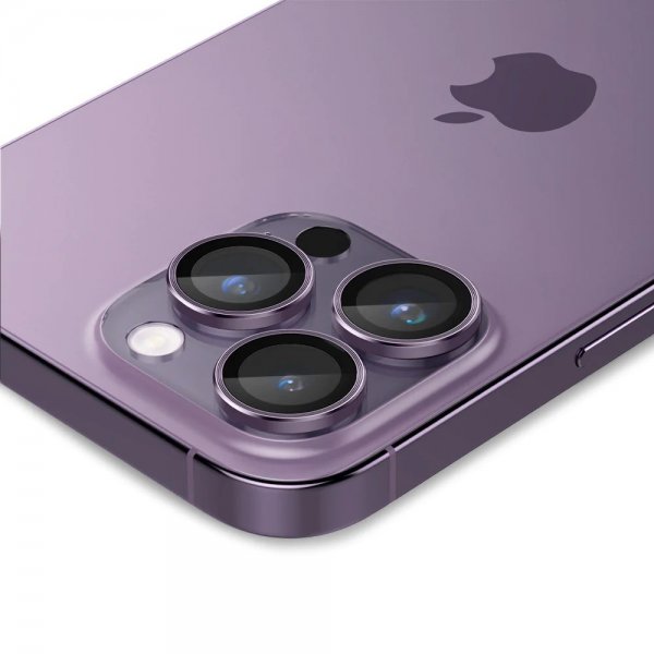 Spigen iPhone 14 Pro/iPhone 14 Pro Max -kameran suoja GLAS.tR EZ Fit Optik Pro Deep Purple 2 kpl