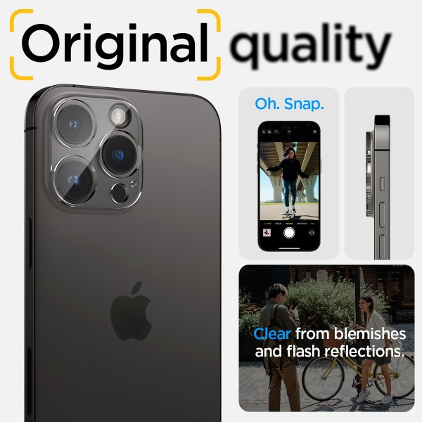 Spigen iPhone 14 Pro/14 Pro Max/15 Pro/15 Pro Max/16 Pro/16 Pro Max kamerans linssuojaus lasi.tR Optik 2-pack Crystal Clear