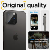 Spigen iPhone 14/15/16 Pro & Pro Max -kameran suojalasi Glas.tR Optik, 2 kpl, musta