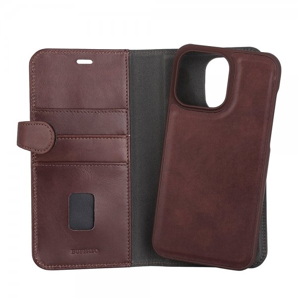 Buffalo iPhone 14 Pro Max Kotelo 2-in-1 Irrotettava Lompakko Ruskea
