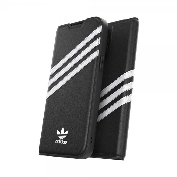 Adidas iPhone 14 Pro Max -kotelo 3 Stripes Booklet Case Musta Valkoinen