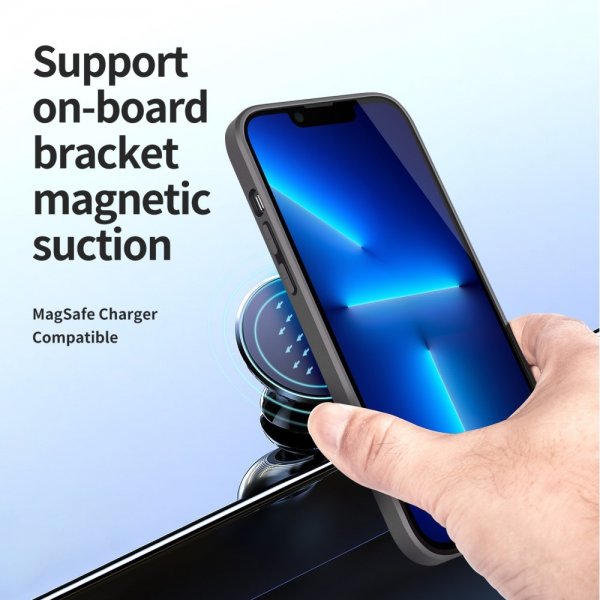 iPhone 14 Pro Max Suojakuori Aidolla Nahalla MagSafe Sininen