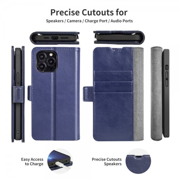 iPhone 14 Pro Max Suojakuori Aidolla Nahalla MagSafe Sininen