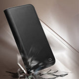 Qialino iPhone 14 Pro Max Kotelo, aitoa nahkaa, musta