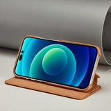 Lc.Imeeke iPhone 14 Pro Max Flip-suojakotelo, vaaleanruskea