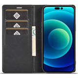 Lc.Imeeke iPhone 14 Pro Max -suojakuori, hiilikuitukuvio, punainen raita vaakasuora