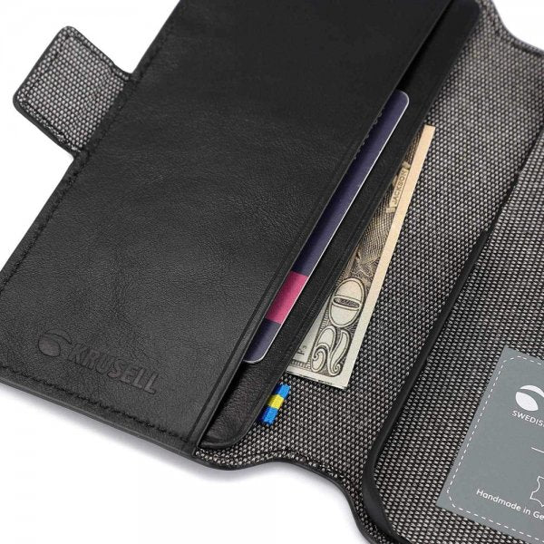 Krusell iPhone 14 Pro Max Leather PhoneWallet, musta