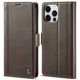 Lc.Imeeke iPhone 14 Pro Max -suojakuori korttipaikalla, ruskea