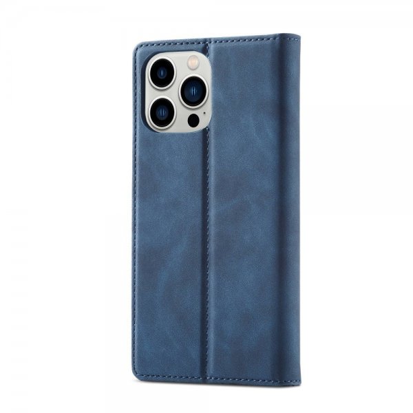 Lc.Imeeke iPhone 14 Pro Max Suojakuori Korttipidikkeellä Flip Sininen