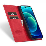 Lc.Imeeke iPhone 14 Pro Max -suojakuori korttipaikalla, punainen