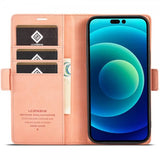 Lc.Imeeke iPhone 14 Pro Max -kotelo korttipidikkeellä, pinkki