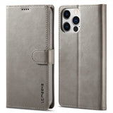 Lc.Imeeke iPhone 14 Pro Max -suojakuori korttipaikalla, jalustatoiminnolla, harmaa