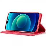 Lc.Imeeke iPhone 14 Pro Max -kotelo, jossa korttipaikka ja jalustatoiminto, magenta