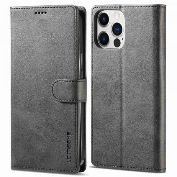 Lc.Imeeke iPhone 14 Pro Max -suojakotelo korttipaikalla ja jalustatoiminnolla, musta