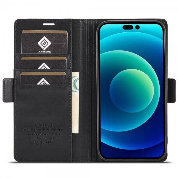 Lc.Imeeke iPhone 14 Pro Max -kotelo korttipidikkeellä, musta