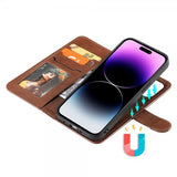 iPhone 14 Pro Max Kotelo irrotettavalla kuorella KT Leather Series-3 Ruskea