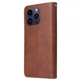 iPhone 14 Pro Max Kotelo irrotettavalla kuorella KT Leather Series-3 Ruskea