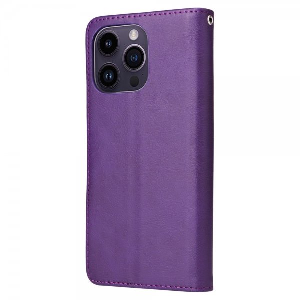 iPhone 14 Pro Max -kotelo irrotettavalla kuorella KT Leather Series-3 violetti